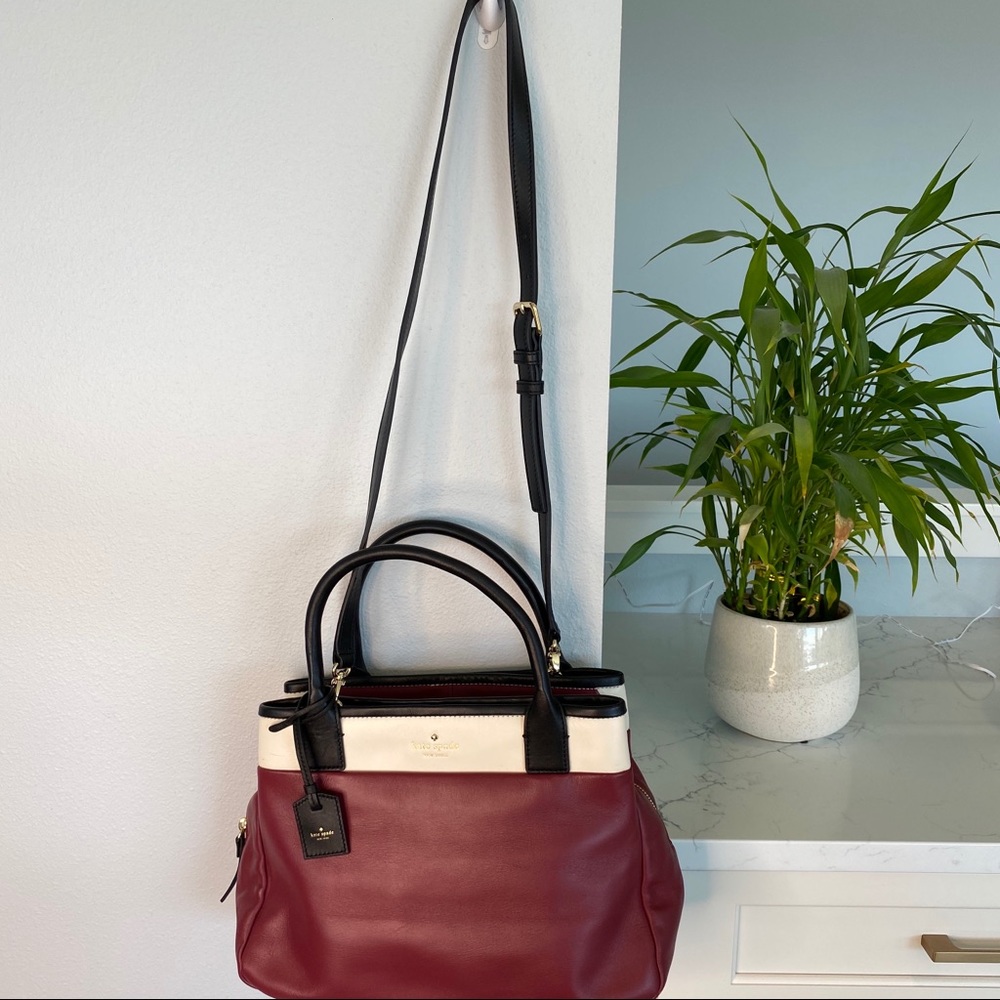Kate Spade Cedar Street Satchel & Wallet MaroonBlk - Picture 6 of 16
